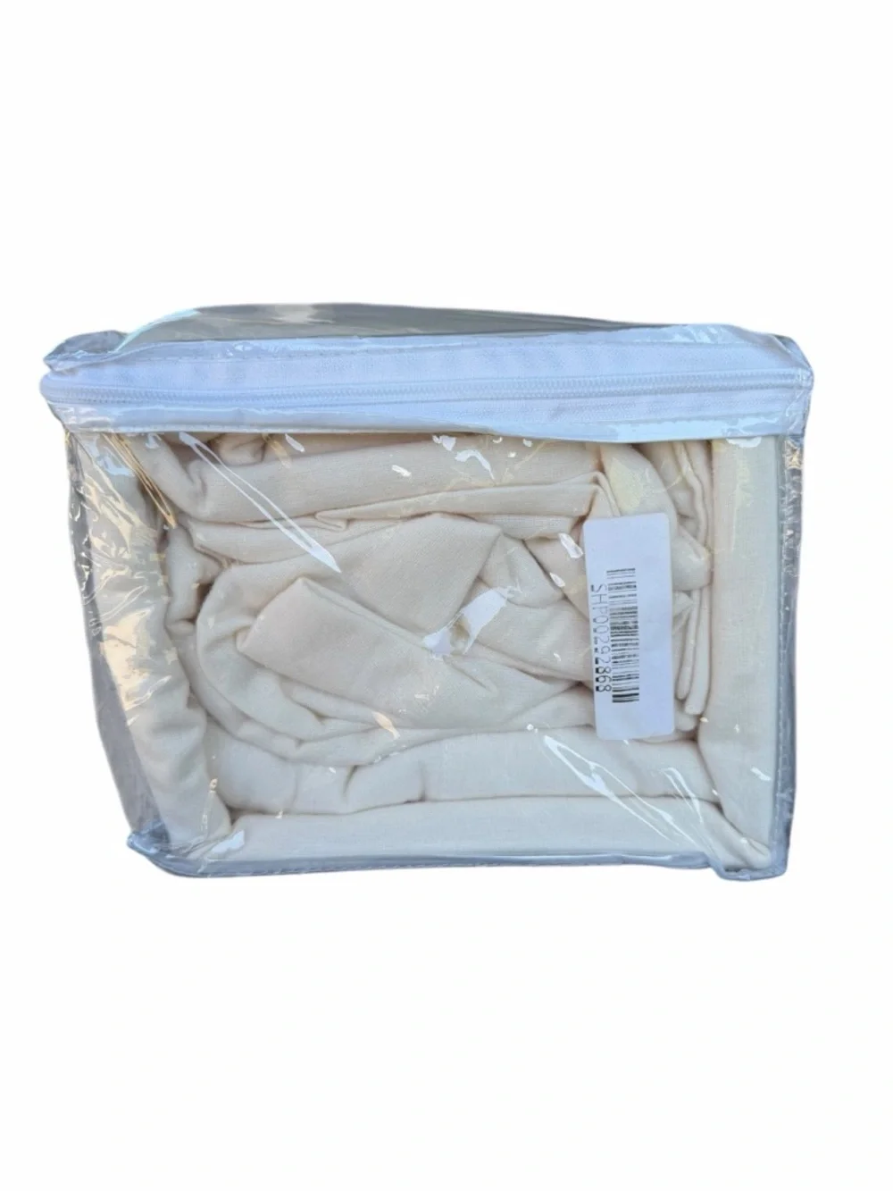 100% Turkish Cotton Queen Size 4-Piece Flannel Sheet Set Pristine Ivory NIP